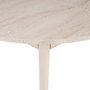 Hanah Home Mesa de Comedor Extensible Travertino y Roble, Tablero de Melamina 18mm, Patas de Madera, 100x100x75 cm (Extiende a 131 cm)